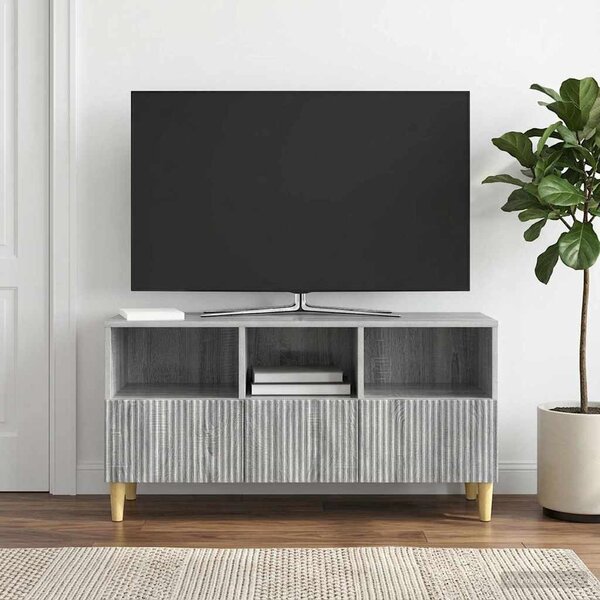 TV szekrény 102 x 34,5 x 50 cm Szürke Sonoma Szerelt Fa