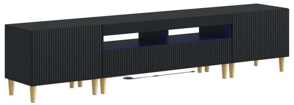 3 darabos LED TV szekrény ARNHEM 3 db Fekete Szerelt Fa