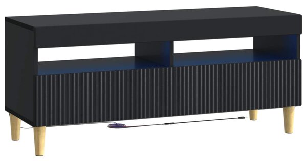 LED TV szekrény Fekete Szerelt Fa