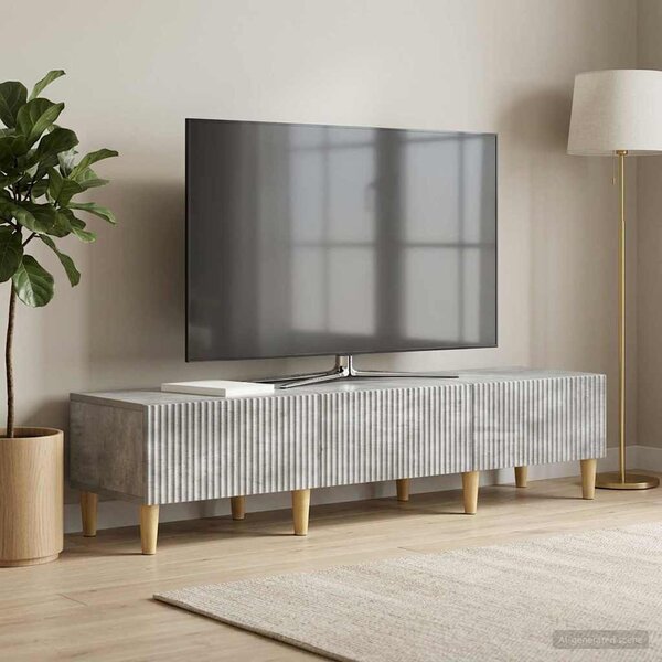 TV szekrény fiókkal Betonszürke 147 x 34,5 x 30 cm Szerelt Fa