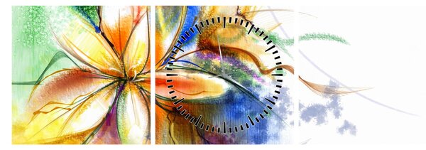 Kép - Virág (órával) (90x30 cm)