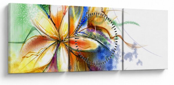 Kép - Virág (órával) (90x30 cm)