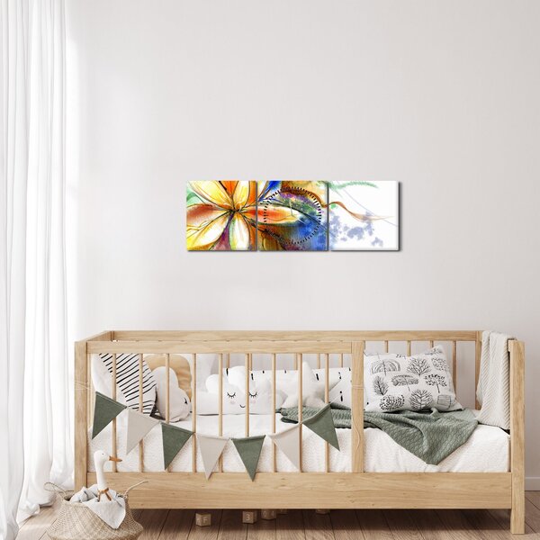 Kép - Virág (órával) (90x30 cm)