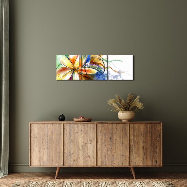 Kép - Virág (órával) (90x30 cm)