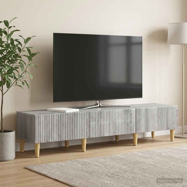 TV szekrény fiókkal Szürke Sonoma 147 x 34,5 x 30 cm Szerelt Fa