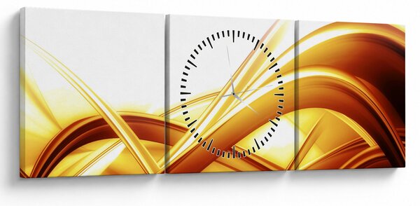 Kép - Sárga absztrakció (órával) (90x30 cm)