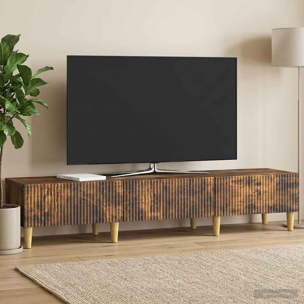 TV szekrény fiókkal Füstös Tölgy 147 x 34,5 x 30 cm Szerelt Fa