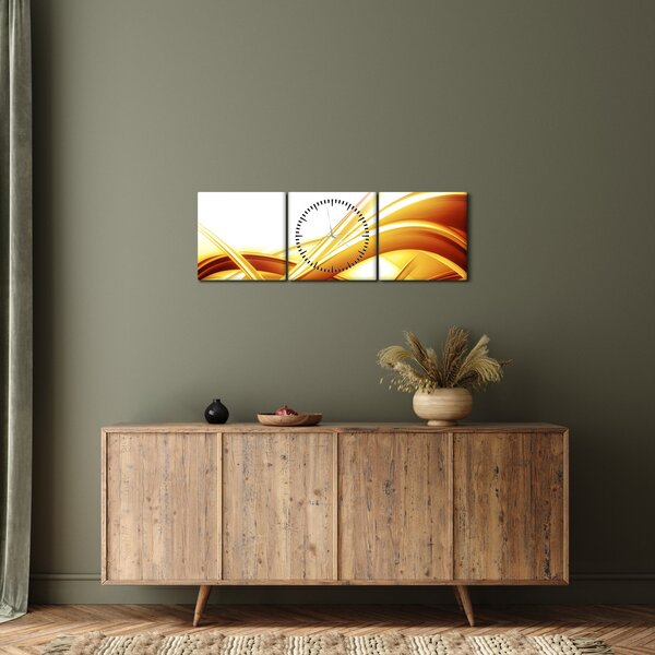 Kép - Sárga absztrakció (órával) (90x30 cm)
