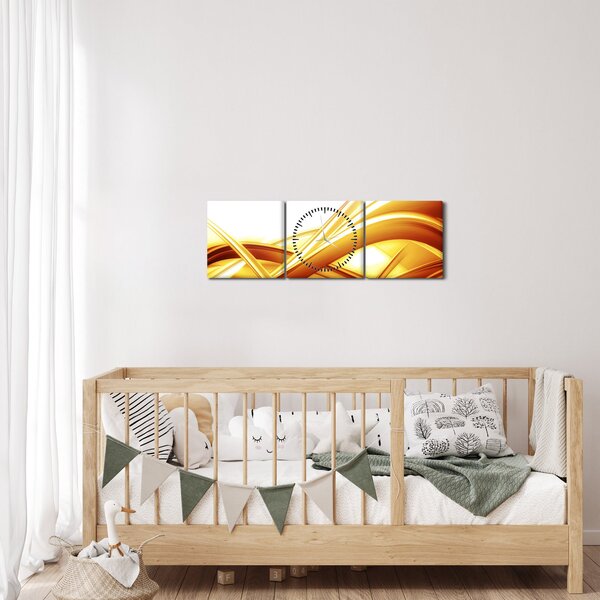 Kép - Sárga absztrakció (órával) (90x30 cm)