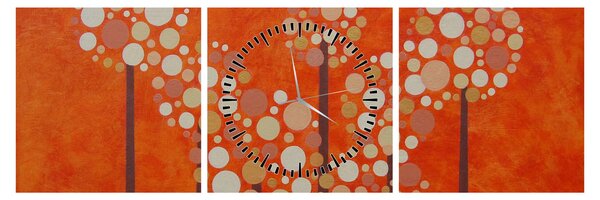 Kép - Narancssárga erdő (órával) (90x30 cm)