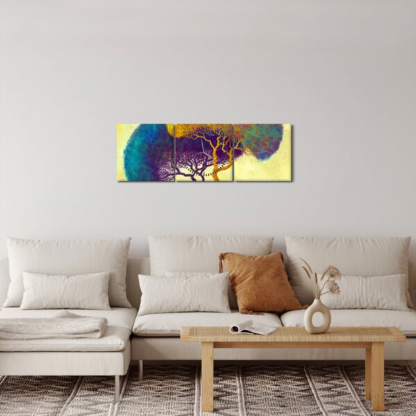 Kép - Fák a hegyen (órával) (90x30 cm)