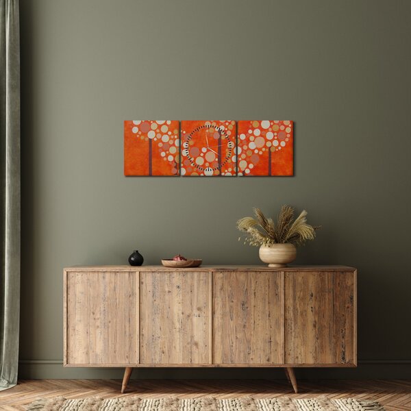 Kép - Narancssárga erdő (órával) (90x30 cm)