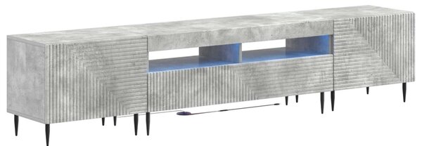 3 darabos LED TV szekrény Betonszürke Szerelt Fa