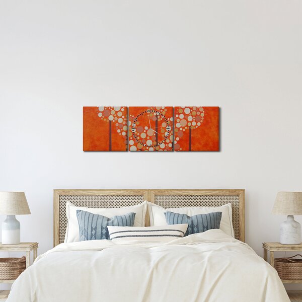 Kép - Narancssárga erdő (órával) (90x30 cm)