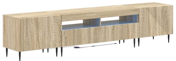 3 darabos LED TV szekrény Sonoma Tölgy Szerelt Fa
