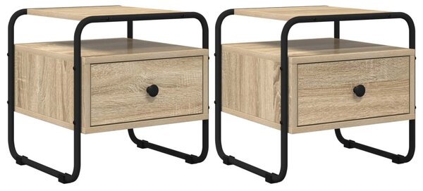 Éjjeliszekrény 2 db Sonoma Tölgy 40 x 39,5 x 40 cm Szerelt Fa
