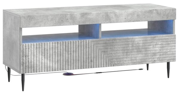 3 darabos LED TV szekrény Betonszürke Szerelt Fa