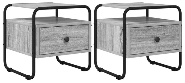 Éjjeliszekrény 2 db Szürke Sonoma 40 x 39,5 x 40 cm Szerelt Fa