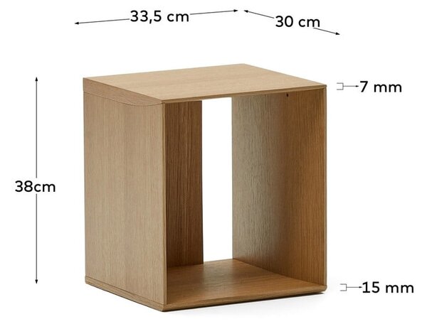 Natúr színű moduláris polcrendszer tölgyfa dekorral 34x38 cm Litto – Kave Home