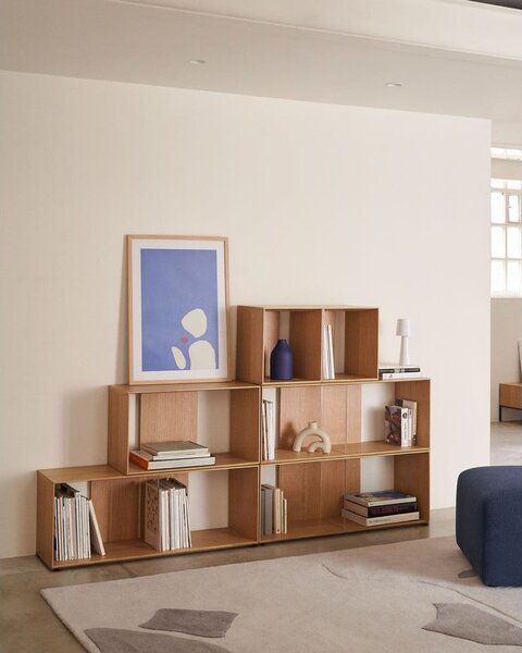 Natúr színű moduláris polcrendszer tölgyfa dekorral 67x38 cm Litto – Kave Home