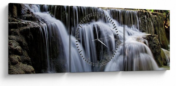 Kép - Vízesések kaszkádjai (órával) (90x30 cm)
