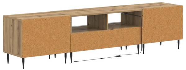 3 darabos LED TV szekrény Kézműves Tölgy Szerelt Fa