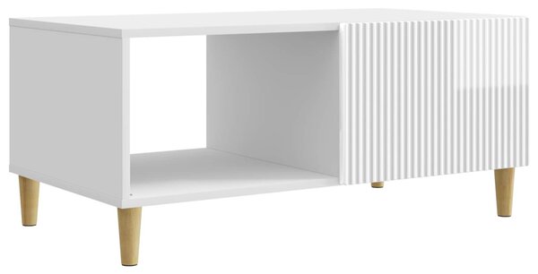 Dohányzóasztal Magasfényű Fehér 90 x 50 x 40 cm Szerelt Fa