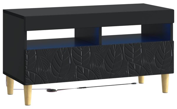 LED TV szekrény Fekete Szerelt Fa