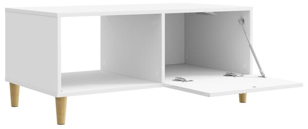 Dohányzóasztal Magasfényű Fehér 90 x 50 x 40 cm Szerelt Fa