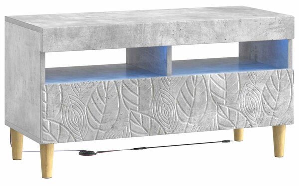 5 darabos LED TV szekrény Betonszürke Szerelt Fa