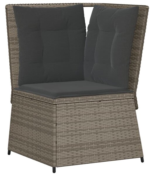 5 részes szürke polyrattan kerti ülőgarnitúra párnákkal