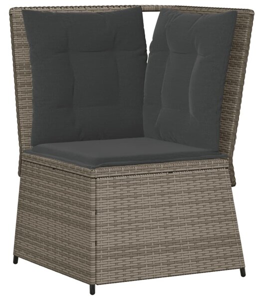 6 részes szürke polyrattan kerti ülőgarnitúra párnákkal