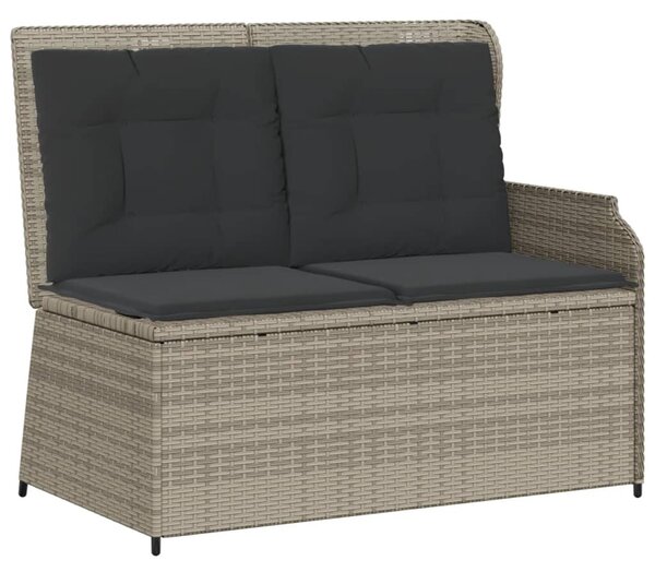 5 részes világosszürke polyrattan kerti ülőgarnitúra párnákkal