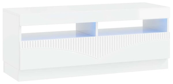 5 darabos LED TV szekrény Magasfényű Fehér Szerelt Fa