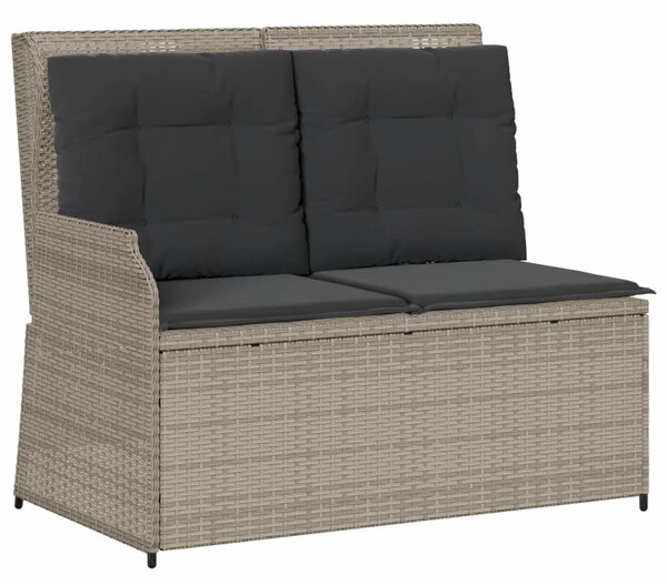 5 részes világosszürke polyrattan kerti ülőgarnitúra párnákkal