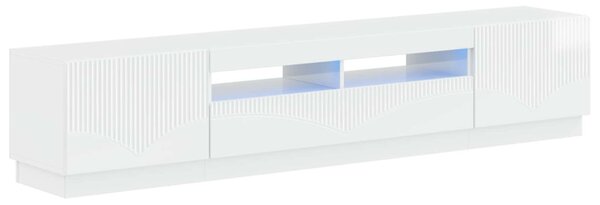 5 darabos LED TV szekrény Magasfényű Fehér Szerelt Fa