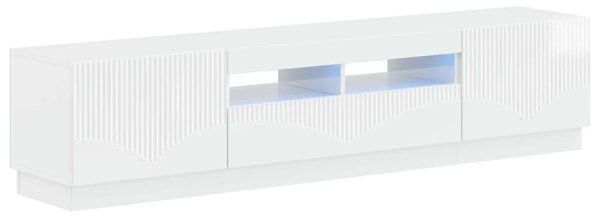 5 darabos LED TV szekrény Magasfényű Fehér Szerelt Fa