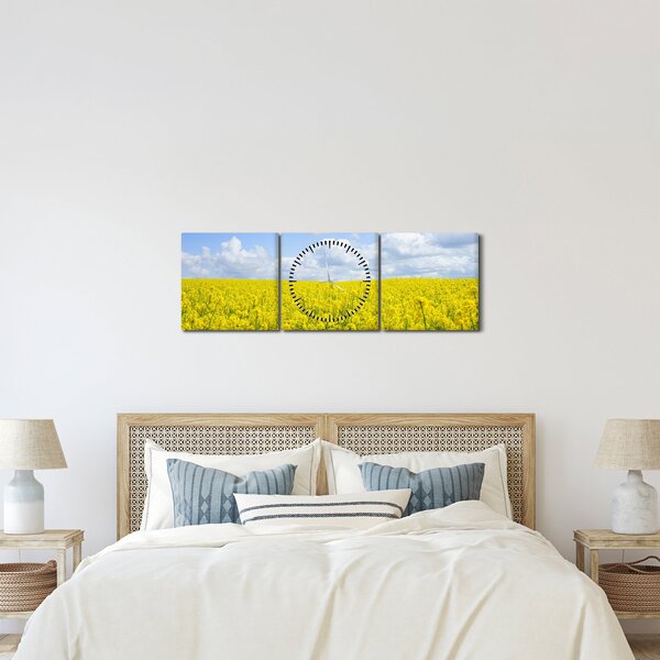 Egy sárga mező képe (órával) (90x30 cm)