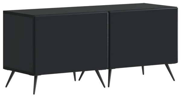 5 darabos LED TV szekrény Fekete Szerelt Fa