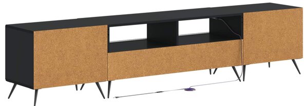 5 darabos LED TV szekrény Fekete Szerelt Fa