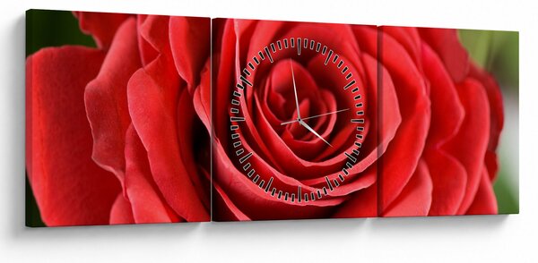 Egy rózsa virág képe (órával) (90x30 cm)