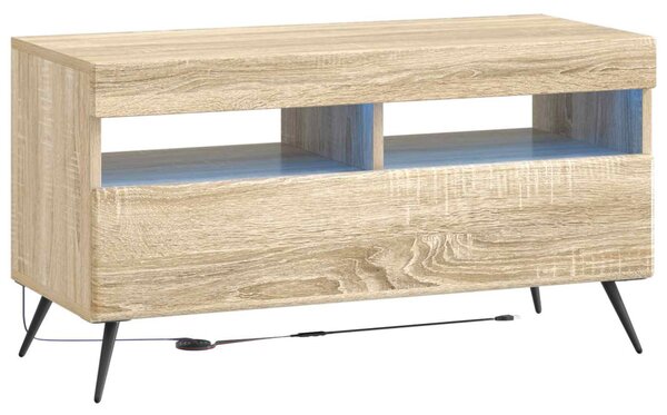 5 darabos LED TV szekrény Sonoma Tölgy Szerelt Fa