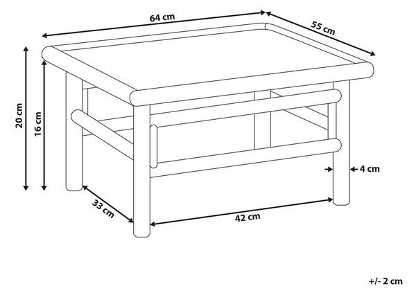 Kerti dohányzóasztal CERRETO 55 cm 64 cm Bambusz Barna