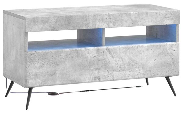 5 darabos LED TV szekrény Betonszürke Szerelt Fa