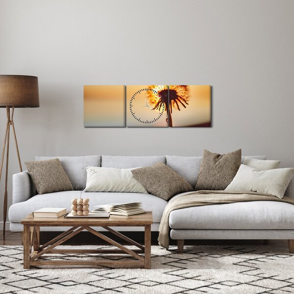 Egy pitypang képe naplementekor (órával) (90x30 cm)
