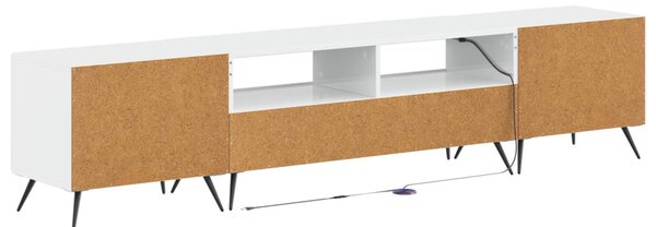 5 darabos LED TV szekrény Magasfényű Fehér Szerelt Fa
