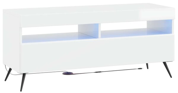 5 darabos LED TV szekrény Magasfényű Fehér Szerelt Fa
