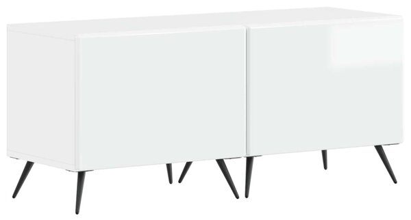 5 darabos LED TV szekrény Magasfényű Fehér Szerelt Fa