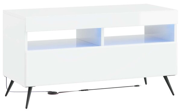 5 darabos LED TV szekrény Magasfényű Fehér Szerelt Fa