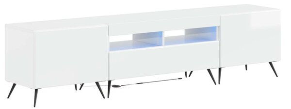 5 darabos LED TV szekrény Magasfényű Fehér Szerelt Fa